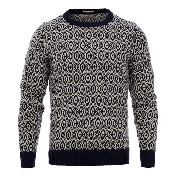 GANT RUGGER The Tuck Stitch Sweater Evening Blue Wool Size L - Picture 1 of 8
